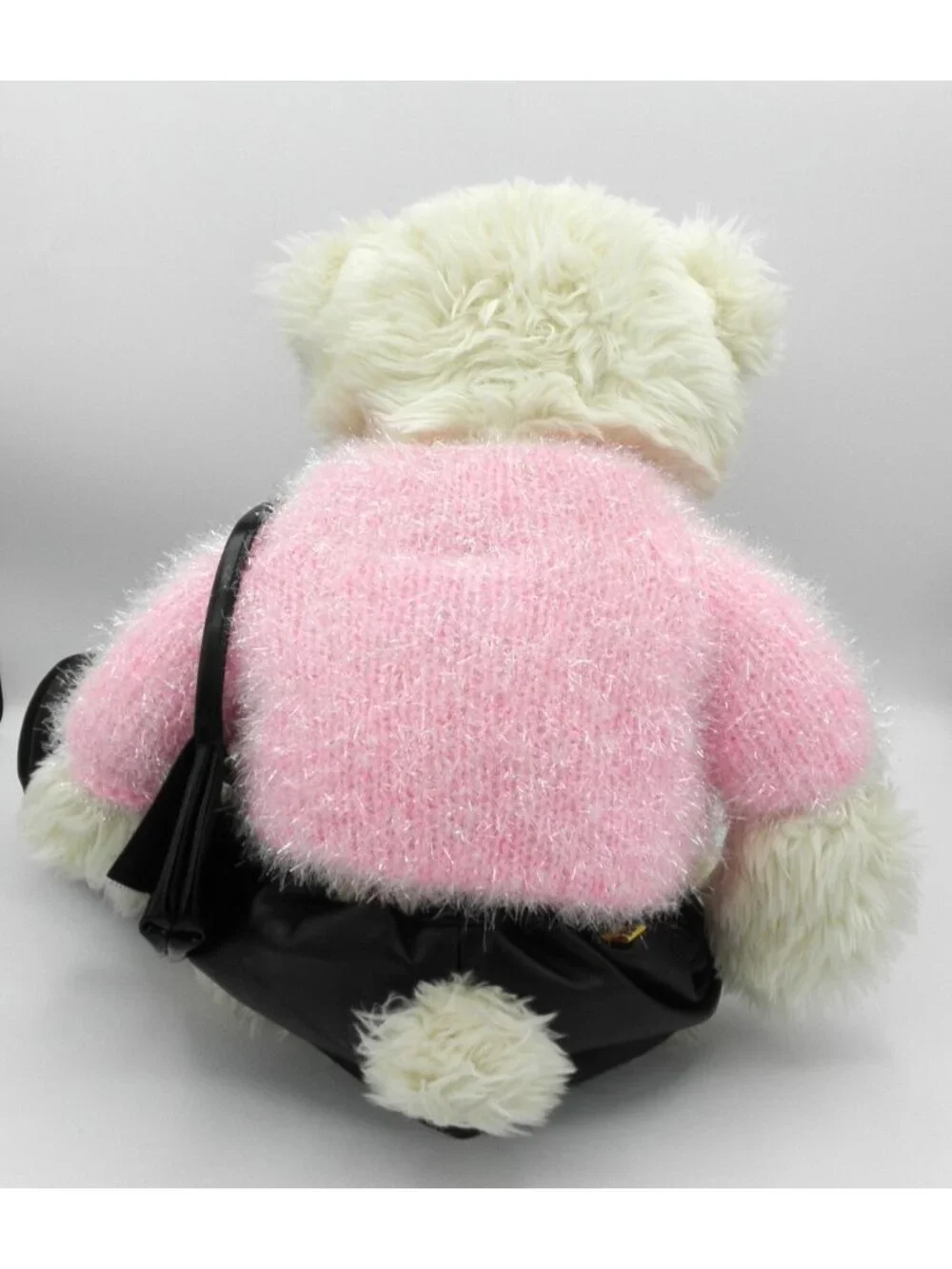 Build A Bear 20" Tan Bear Plush Pink Sparkle Sweater Black Skirt Boots and Purse - Picture 2 of 11